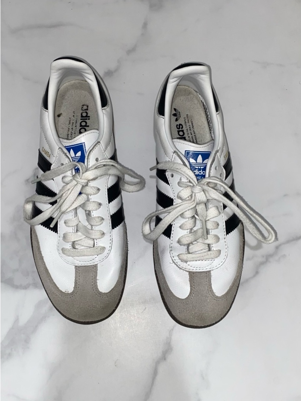 Adidas Samba Classic Sneakers White/Black – Men’s Size 7 (EU 40) – Gently Worn